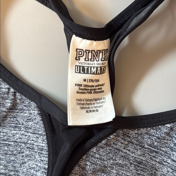 PINK Victoria's Secret Black and Gray Sports Bra Size M - Picture 2 of 4